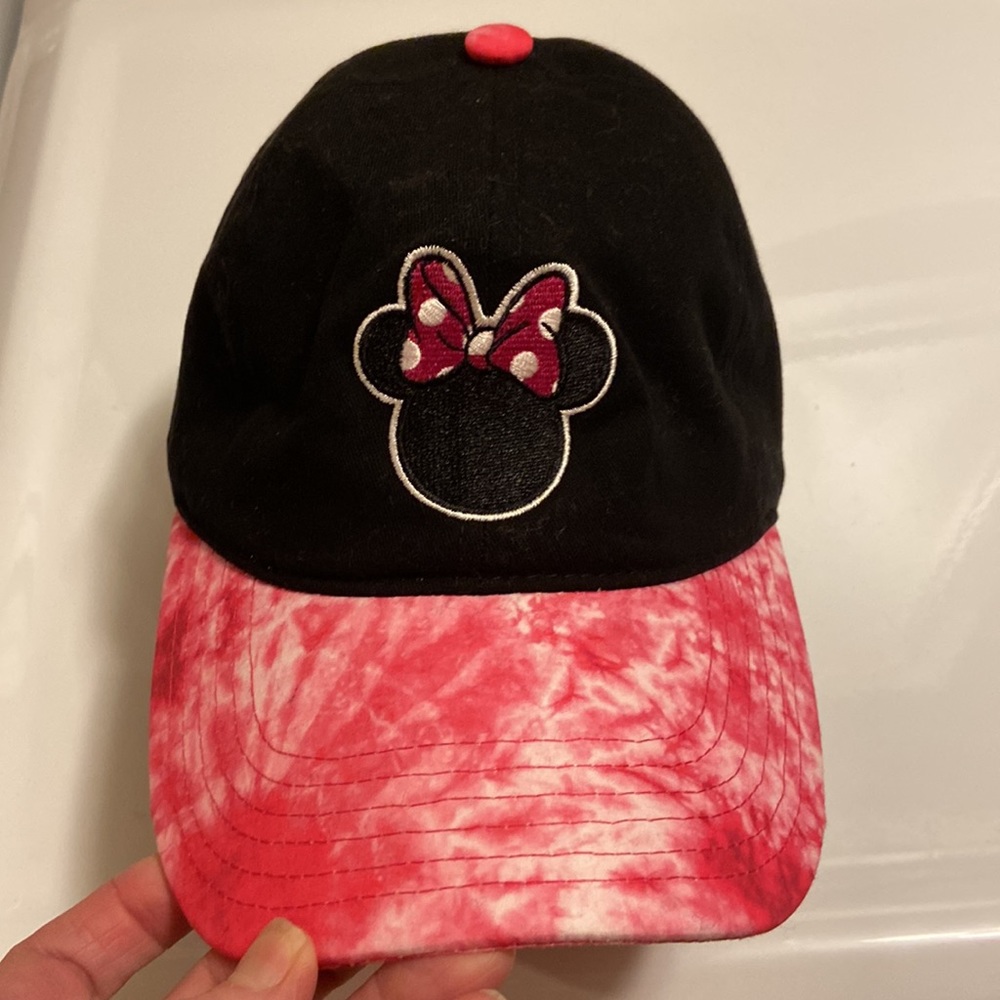 Disney Minnie Mouse Girls Hat, Black w/Pink Tye Dye, OSFA - Picture 3 of 13